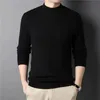 Lã 2023 Brand Sweater de caxemira masculino Men suéteres de malha de gola alta para jovens masculinos Slim Knitwear Man 240127