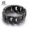 Kalen Matte Bike Chain Armbanden Mannen 25mm Breedte Chunky Zware Rvs Geborsteld Link Chain Armband Mannelijke Sieraden 240106