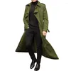 Trenchs pour hommes Mode Hommes Trenchcoat 2024 Long Coupe-vent Casual Manteau Solide Couleur Manches Streetwear Hommes Pardessus Tops