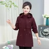 Women's Trench Coats Coat For Women Detachable Hooded Middle-Aged And Elderly Jacket Spring Autumn Fashion Windbreaker