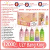 Bestselling Uzy Bang King 12000 Puff Ujeżdżalne Vapes Pen e papieros 0% 2% 3% 5% Pargat Bateria 20 Smaki Vape Pen Puff Stick Bang 12k Puff