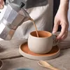 Kopjes Schoteltjes 250ML Ronde Eenvoudige Keramische Koffie Met Thuiskantoor Cadeau Espressokop Schotel Voor Thee Latte