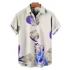 Men's Casual Shirts 2024 Hawaiian Shirt 3D Wine Glass Printed Short Sleeve Top Party Loose T-shirt Clothing