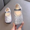 Mary Janes Glimmer Paillettes de bébé fille fée douce enfants ballerines bout carré 21-36 trois couleurs fête enfants princesse chaussures 240108