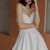 Lässige Kleider Leichtes Hochzeitskleid Super Fairy Hepburn Bride Tail 2024 Einfache Brust zum Ausgehen