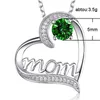 Love Heart Mom Letter Halsband för kvinnor Luxury Rhinestone Pendant med Link Chain Fashion Choker Halsbandsmycken för mors dag gåva