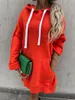 Kvinnors hoodies 2024 Autumn and Winter Tjock Loose Fashion Medium Long Sleeve High Class Elegant Solid Color Hooded tröja