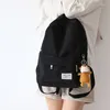 School Bags Classic Design Solid Color Cotton Fabric Women Backpacks Fashion Girls Leisure Student Book Travel Teenager