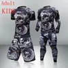 Tracksuits Sıkıştırma Koşu Tayt Setleri Yetişkinler+Kids BJJ Rashguard Jiu Jitsu Tshirt+Pant Kickboks Boy Spor Salonu Çocuk Muay Thai MMA Şort