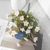 Dekorativa blommor 7 huvudorkidé imitation blommor konstgjord för heminredning fest jul