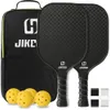 JIKEGO Professional 12K Carbon Fiber 16MM Racquet Cover Lead Tape Pickleball Paddle Sets Men Women Pickle Ball Paddles Racket 240108