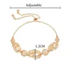 Link Bracelets XP Jewelry -- ( Adjustable ) Fashion Hollow Flower Shaped Draw Chian Bracelet For Women Gold Plated 18 K