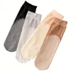 Women Socks Summer Soft Silk Cotton Breathable Bottom Non-Slip Transparent Ladies Short Sock Nylon Slippers Hosiery