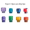 Autentisk Aleader Epoxy Harts PEI BEESWAX DRIP TIP Kit Set Wide Bore 810 510 Tråd Snake Skin Grid Rainbow Mushrooms Mouthpiece BJ