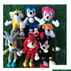 Animali di peluche ripieni 28 cm Nuovo arrivo Sonic The Hedgehog Tails Knuckles Ecna P Giocattoli Regalo di Halloween Regali di consegna di goccia Dh1Dl