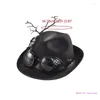 Berets Steampunk Top Hat Halloween Gay Black Men Costume Accessory Carnival Nightclub DropShip