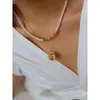 Pendentif Colliers Laiton Naturel Véritable Perles D'eau Douce Collier Femmes Bijoux Punk Designer Piste Rare Simplement Robe Boho Japon Coréen