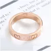 Band Rings Luxurys Nail Ring Mens Designer Fashion Titanium Steel Engraved Letter Pattern Engagement Size 5-11 For Women Drop Delivery Oto95