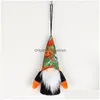 Christmas Decorations Halloween Led Gnomes Ornament Handmade Witch Swedish Tomte Gnome Dwarf For Home Day Party Table Kids Gift Drop Dhp6T