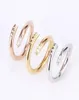 Band Nail Rings Love Ring Designer Jewelry Titanium Steel Rose Gold Silver Diamond CZ Size Fashion Classic Simple Wedding Engageme1592793