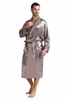 Mens Silk Satin Pyjamas Sleepwear Robes Robes Bathrobe Nightgown S ~ 3XL 240108