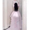 Robes de travail Fairycore rose gonflées femmes Graduation mousseline douce Chic élégant princesse Style Dragtail robes de soirée