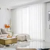 Asazal Solid White Tulle Luxurious Chiffon Sheer Window Curtain For Living Room Modern Voile Organza Drapes Bedroom Decoration 240106