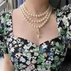 2024 Designer Xitai queenjewellery halsband Nana's samma Saturn Pearl Necklace 3D UFO Planet Pendant and Elegant Multi Layered Neckchain Female