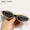 Gafas de sol únicas con diamantes para mujer, anteojos de sol con diamantes de imitación, estilo ojo de gato, tendencia femenina, montura pequeña, gafas de sol para mujer UV400