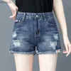 Kvinnors shorts kvinnors shorts denim boxare arbetar korta byxor för kvinna att bära rippade kontor jeans mager tight byte billigt ungdomlig ny i xl yq240108