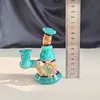 Bong de recyclage de barboteur de 4 "tuyau d'eau pour fumer en verre de haute qualité avec un design exquis et compact. Motif de tortue, lignes douces et correspondance parfaite des couleurs