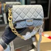 Mulheres grossas corrente ombro axilas saco Macaron luxo diamante cheque bolsa de couro designer clássico bolsa bolsa pode ser transportada designer bolsa 21 cm capacidade saco