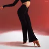 Bühnenkleidung Hohe Taille Reißverschluss Design Hosen Weibliches lateinisches Tanzkleid für Frauen Samba Ballroom Dancewear Kostüme NY72 2309