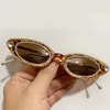 Gafas de sol únicas con diamantes para mujer, anteojos de sol con diamantes de imitación, estilo ojo de gato, tendencia femenina, montura pequeña, gafas de sol para mujer UV400