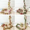 Dekorativa blommor Rose Artificial Flower for Wedding Garland White Home Room Decoration Spring Autumn Garden Arch Decor Fake Vine