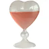 Vinglas med halmglas kopp transparent heminredning dricka kreativ hjärtformad kvinnlig vas härlig vatten