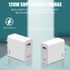 Gan 120W Super Fast Charge USB充電器QC高速充電器携帯電話充電器Huawei Samsung Xiaomi iPhone iPad Tablets ZZ