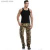 Herrbyxor 2023 Högkvalitativ herrlastbyxor Casual Loose Multi Pocket Military Pants Long Trousers For Men Camo Joggers Plus Size 29-40 T240108