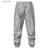 Pantaloni da uomo Hip Hop Zebra Pattern Pantaloni da jogger riflettenti Uomini Pantaloni da ballo fluorescenti per feste Festival Rave Night Pantaloni sportivi Outfit YQ240108