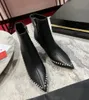 豪華なデザイン新しい輸入Calfskin Women'sBoots先のとがった足首ブーツ