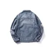 メンズジャケットオーバーサイズ2024メンズ秋のデニムジャケットアウトウェアリッピングストリートウェアウォッシュブルーファッション