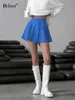 Bclout Autumn Beige Leather Shorts Women Y2K Casual Elastyczne plisowane szorty PU Eleganckie wysoką talię seksowną szeroką nogę krótką kobietę 240108