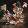 1PC Wrought Iron Solar Chicken Lanterns Retro Hollow Lights With Handle Outdoor Garden Decor For Yard Tree 240108