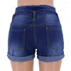 Women's Shorts 2024 Summer High Waist Cuffed Denim For Women Fashion Casual Skinny Stretch Jeans S-2XL Drop