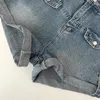 Женские шорты джинсовые женские с эластичной резинкой на талии, сплошной цвет, уличная одежда, летние брюки трапециевидной формы с высокой талией, широкие брюки, Прямая поставка