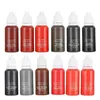 15ml 6pcs 문신 잉크 세트 영구 메이크업 눈썹 입술 아이 라인 문신 컬러 마이크로 블레이드 안료 바디 뷰티 아트 용품 240108