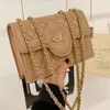 Lingge – sac à main à chaîne pour femmes, nouvelle mode polyvalente décontractée, petit carré, Texture populaire, sacs à bandoulière simples, 2024