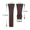 YQI 34mm Watch Strap Big Size Band stor bredd Kalv äkta läderband Black Brown för klockor 240106