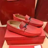 Scarpe di lusso firmate Scarpe da uomo Mocassino in pelle rossa Slip On Nuove scarpe eleganti da uomo Giordano Gancini nere marroni con scatola originale