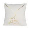 Pillow Gold Christmas Bronzing Cover Decorative Pillows Fashion Seat S Home Decor Geometric Throw Sofa Pillowcase